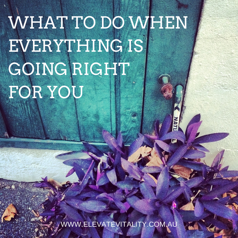 what to do when everything is going right for you elevate vitality